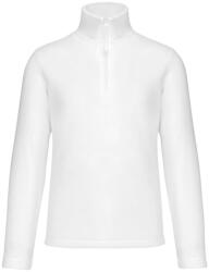 Kariban Uniszex galléros, 1/4 cipzáras mikropolár pulóver, Kariban KA912, White-M (ka912wh-m)