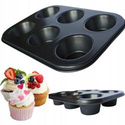 Tepsi Sütőlemez Muffinokhoz 6 Db-os Téglalap Alakú Acél 28cmx18cmx3cm (BLA-BAB-1)