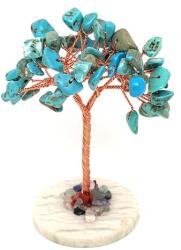 R. M. ékszer Ásványfa réz Türkenit jáde lapon 8cm (017582)