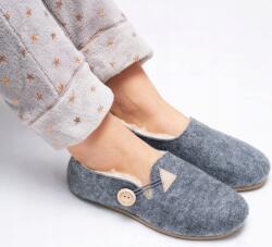  Női bambusz papucs, téli papucs, bélelt topánka, gombos, 37-es méret ajándék (Bambosze damskie, kapcie ocieplane DN05)