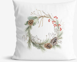 Goldea karácsonyi dekoratív párnahuzat - fenyőkoszorú 45 x 45 cm
