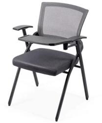 Chairs ON Scaun vizitator HRC 603, cu masuta rabatabila, pliabil, ergonomic, mesh, cadru metalic, 120 kg, negru (00004172)
