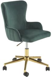 HM Scaun birou din catifea HM Timoteo, baza cromata aurie, rotire 360 , 100 kg, verde (00003901)
