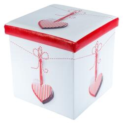 UNIC Taburete cu spatiu depozitare, Design, MDF Piele ecologica, 100 kg, 38 x 38, Martisor (1399-3264)