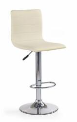 HM Scaun de bar HM H21, Piele ecologica, Cadru cromat, Inaltime ajustabila, Rotativ, 90 kg, 115x40x42cm, Crem (00001695)