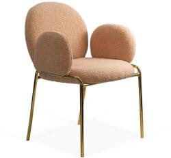 XACT Scaun living si dining BUC282, stofa boucle, structura metalica aurie, elegant, 100 kg (SKU-10646)