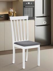 Malaezia Scaun de living si bucatarie din lemn masiv Houston, tapiterie stofa, 100 kg, 94x49x40 cm, alb gri (4184)