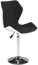 HM Scaun de birou HM Matrix 2, Ergonomic, Baza fixa, Cadru Cromat, Stofa Piele ecologica, Inaltime ajustabila, Rotativ, 100 Kg, Alb Negru (00002656)