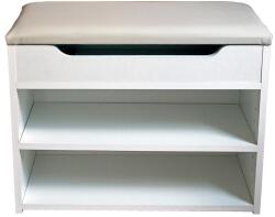 UNIC Dulap tip pantofar GN Albia, cu banca, Pal Melaminat, doua rafturi, capacitate 6 perechi, alb (00003344) Pantofar
