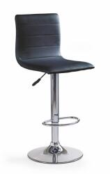 HM Scaun bar HM H21, Piele ecologica, Inaltime ajustabila, Cu spatar, Rotativ, 90 kg, Negru (00001793)