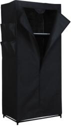 UNIC Dulap textil GN cu 1 fermoar, pentru depozitare haine, cu suport umerase, portabil, buzunare laterale, negru (00003603) Garderoba