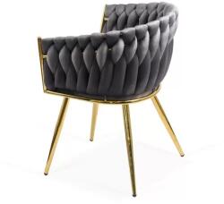 XACT Scaun living BUC 261, catifea, structura metalica aurie, perne groase, 120 kg (SKU-10540)