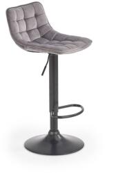HM Scaun bar HM H95, baza metalica, suport picioare, stofa tip plus, ergonomic, rotativ, 100 kg, gri (00003467)