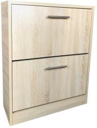 UNIC Dulap pantofi GN 2 usi, Pal Melaminat, rafturi rabatabile, stejar alb (00003450) Pantofar