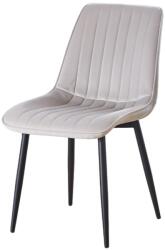 ABC Scaun tapitat cu stofa tip catifea AB176, de living si bucatarie, cadru metalic, 88x47x42 cm, bej (00004087)