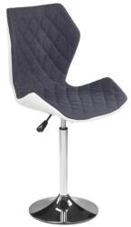 HM Scaun de bar HM Matrix 2, Ergonomic, Baza fixa, Cadru Cromat, Stofa Piele ecologica, Inaltime ajustabila, Rotativ, 100 Kg, Alb Gri (00002335-3850)