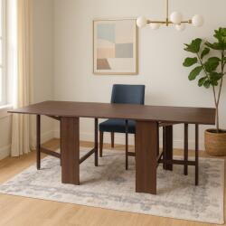 CEGIM Masa plianta 12 persoane, Pal Melaminat, insertii lemn masiv, sistem cuplare blat, 274x75x78 cm, wenge (00001992-4862)
