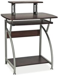 SL Birou calculator SL B07, polita glisanta tastatura, rafturi, structura metalica, MDF, 74x55x95 cm, maro inchis (00002299)