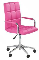HM Scaun birou ergonomic, HM Gonzo 2, cadru cromat, tapiterie piele ecologica, mecanism de balans, roti pivotante, 90 kg, roz (00002354-4759)