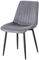 ABC Scaun tapitat cu stofa tip catifea AB176, de living si bucatarie, cadru metalic, 88x47x42 cm, gri (00004088)