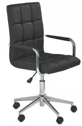 HM Scaun birou copii HM Gonzo 2, Ergonomic, Cadru metalic, Tapitat cu piele ecologica, Mecanism de balans, Cu brate, 90 Kg, Negru (00002353)