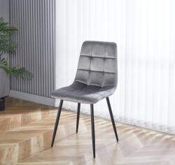 ABC Scaun de living si bucatarie cu cadru metalic, AB37 ergonomic, catifea, 89x44x43 cm, 100 Kg, Gri (00004082)