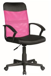 SIGNAL MEBLE Scaun birou SL Q702, mesh, inaltime reglabila, mecanism de balans, roti pivontante, ergonomic, suport lombar, Roz Negru (00003261)