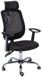 SL Scaun directorial SL Q118, Mesh, Ergonomic, Metal cromat, Inaltime ajustabila, Tetiera, Mecanism balansare, 100 Kg, Negru (00002192)