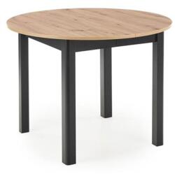 HM Masa bucatarie si living extensibila HM Ringo, blat MDF, 6 persoane, 102-142x102x76 cm, stejar negru (00003551)