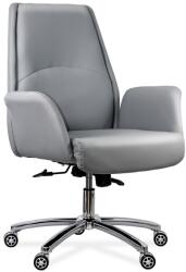 XACT Scaun directorial OFF 800, durabil, piele ecologica, brate inalte, spatar rabatabil, baza cromata, 200 kg (00004100)