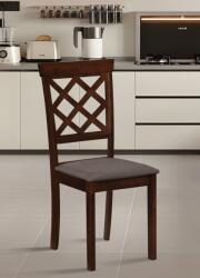Malaezia Scaun de living si bucatarie din lemn masiv Vienna, tapiterie stofa, 100 kg, 94x49x40 cm, nuc maro (4186)