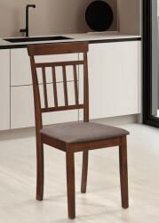 Malaezia Scaun de living si bucatarie din lemn masiv Hudson, tapiterie stofa, 100 kg, 94x50x42 cm, nuc maro (4188)