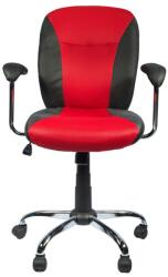 UNIC Scaun birou GN45, mesh piele ecologica, mecanism balans, inaltime reglabila, 80 kg, rosu negru (SKU-9512)