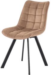 HM Scaun de living si bucatarie cu cadru metalic, HM K332, ergonomic, stofa velvet, 84x46x61 cm, 100 Kg, Bej (00004036)