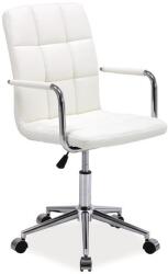SL Scaun birou copii SL Q022, ergonomic, cadru otel, piele ecologica, inaltime ajustabila, rotatie 360 , 60 Kg, alb (00003297)