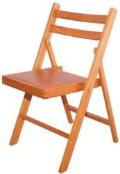 CEGIM Scaun pliant lemn masiv, bucatarie si living, sezut tapitat cu piele ecologica, 100 kg, cires (00002089)