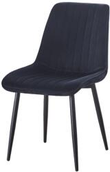 ABC Scaun tapitat cu stofa tip catifea AB176, de living si bucatarie, cadru metalic, 88x47x42 cm, negru (00004089)
