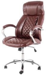 SIGNAL MEBLE Scaun directorial SL Q557, piele ecologica, mecanism de balans, cadru cromat, rotire 360 , 100 kg, maro (00003301)