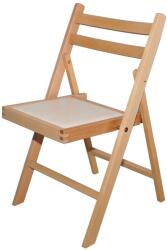 CEGIM Scaun pliant lemn masiv, bucatarie si living, sezut tapitat cu piele ecologica, 100 kg, fag (00000129-3135)