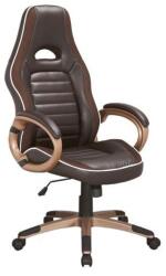 SL Scaun directorial SL Q150, Piele ecologica, Tetiera integrata, Inaltime ajustabila, 100 Kg, Maro (00002193)