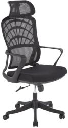 Halmar Scaun birou ergonomic HM Vesuvio, mesh, mecanism balans, baza polipropilena, suport lombar, tetiera ajustabila, 100 kg, negru (00004094)