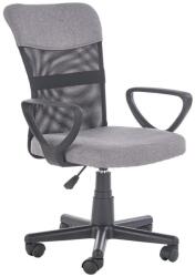 HM Scaun birou pentru copii cu plasa textila, HM Timmy, ergonomic, inaltime reglabila, structura polipropilena, rotativ, 120 kg, gri (00002548)