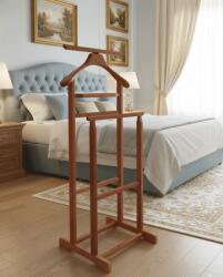 CEGIM Portmantou suport haine, tip valet, dublu, din lemn masiv, 102 cm, cires (00002083)