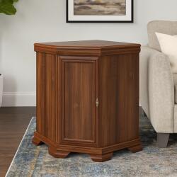 Vamy Comoda pe colt pentru living VMN1, Pal Melaminat, cu o usa, o polita, cu elemente din MDF, Nuc (00003924) Comoda