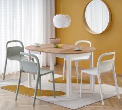 HM Masa extensibila living si bucatarie HM Ringo, blat MDF, ovala, 6 persoane, stejar alb (SKU-10325)