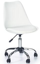 HM Scaun birou copii HM Coco, Piele ecologica, Inaltime reglabila, Cadru Cromat, 80 kg, Alb (00001829)