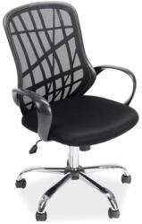 SIGNAL MEBLE Scaun de birou cu mesh SL Dexter, cadru cromat, mecanism de balans, roti pivotante, 100 kg, negru (00003397)