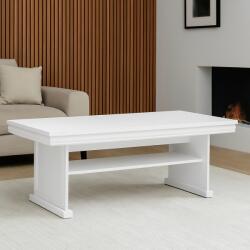 Vamy Masuta cafea cu raft depozitare VML2, PAL, insertii MDF, 125x65x53 cm, Alb Antichizat (00003962) Masa de cafea