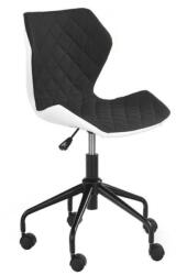 HM Scaun birou ergonomic, HM Matrix, stofa si piele ecologica, inaltime reglabila, rotire 360 , 100 kg, alb negru (00002352-4762)