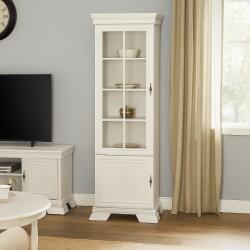 Vamy Vitrina living VMW1, 2 usi, 4 polite, Pal melaminat, cu insertii MDF, Alb Antichizat (00003927) Comoda